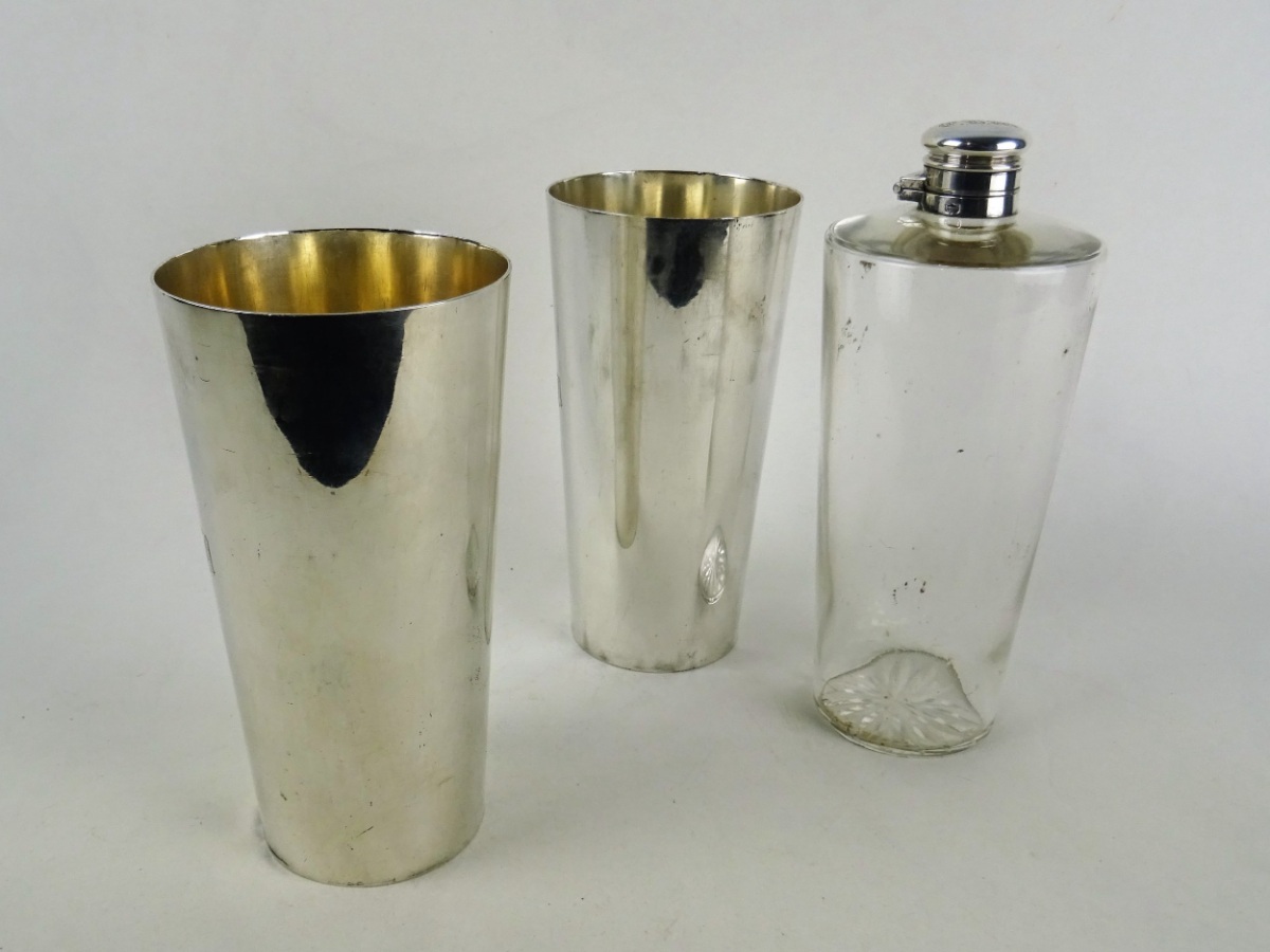 19th Century Campaign Spirit Flask And Beakers